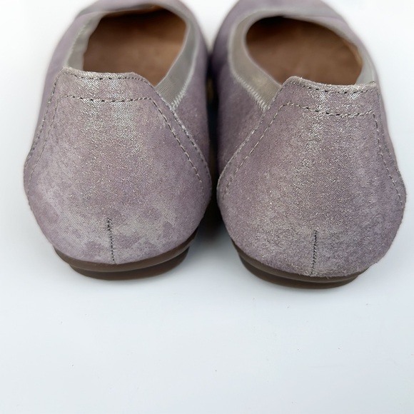 Vionic Spark Caroll Snake Print Ballet Flats Closed Toe Suede Leather Purple 6 - Picture 7 of 7